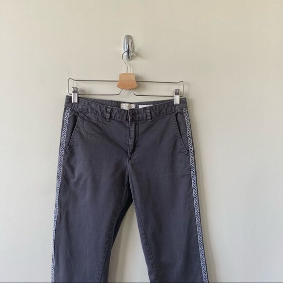 Anthropologie-chino Dark Grey Aztec Side Stripe Trouser (Size:26) - Picture 5 of 10